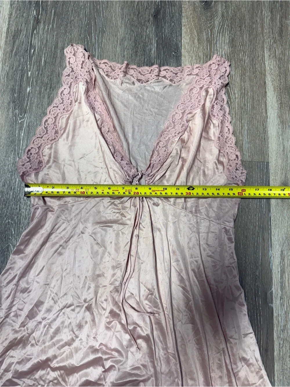 VTG Miss Elaine Lace Nightgown Maxi Dress Pink Empire Waist Coquette